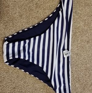Cupshe swim bikini bottoms navy and white M